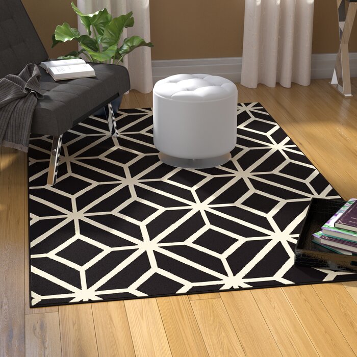 Power Loom Black Rug